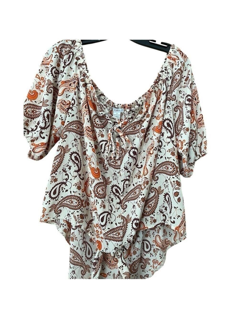 Paisley Off Shoulder Top - Picture 1 of 10